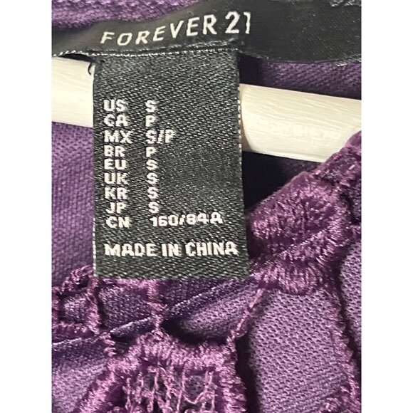 Forever 21 Purple Lace Sleeveless Mini Dress Size Small - Picture 7 of 11